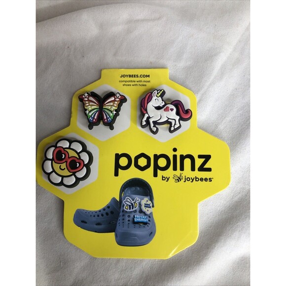 3 Pack Croc Charm Unicorn, Butterfly, Smiley Face. New!! - Picture 1 of 4